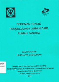 Pedoman teknis pengelolaan limbah cair rumah tangga